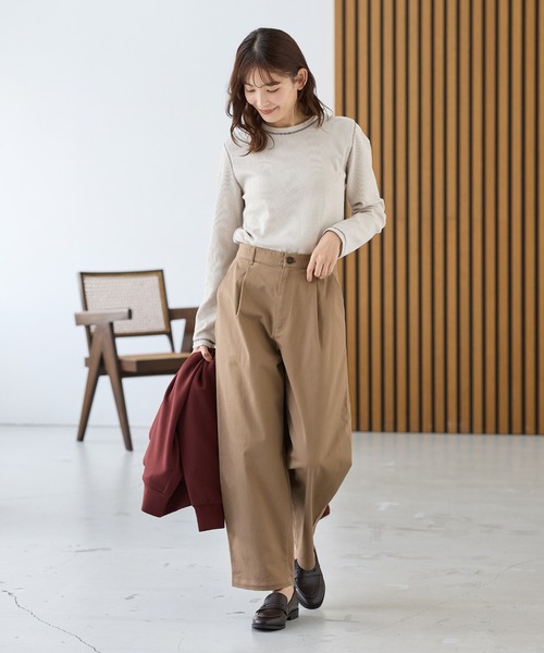 Honeys(ハニーズ)の「ゆったりチノパンツ(股下60cm)(チノパンツ・レディース・ネイビー/ブラック/モカ・3L/M/L/S/LL/SS)」の22枚目の写真