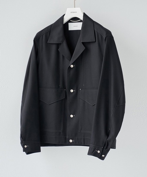STUDIOUS(ステュディオス)の「【STUDIOUS】Woolycupra WorkJacket(ブルゾン・メンズ・ブラウン/ブラック・1/2)」の2枚目の写真