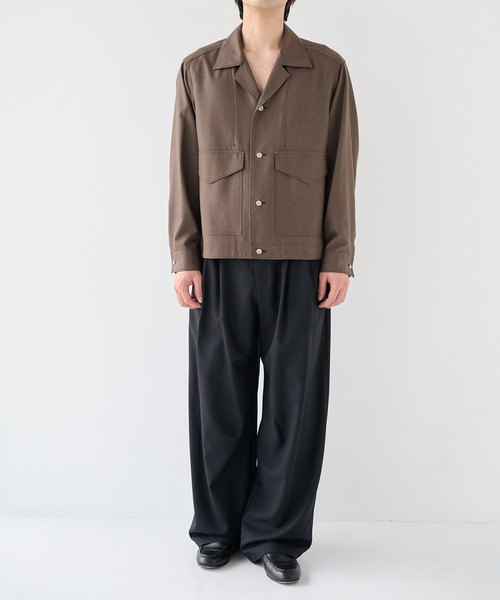 STUDIOUS(ステュディオス)の「【STUDIOUS】Woolycupra WorkJacket(ブルゾン・メンズ・ブラウン/ブラック・1/2)」の4枚目の写真