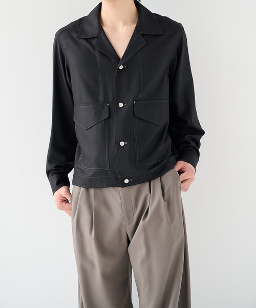 STUDIOUS(ステュディオス)の「【STUDIOUS】Woolycupra WorkJacket(ブルゾン・メンズ・ブラウン/ブラック・1/2)」の10枚目の写真