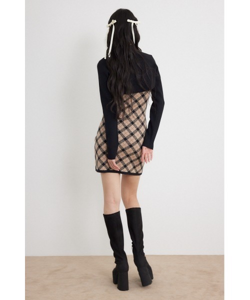 rienda(リエンダ)の「【AW先行アイテム】ハイネックニットセットジャガードミニワンピース 秋服 冬服(ワンピース・レディース・ブラウン/ブラック/ホワイト・FREE)」の6枚目の写真