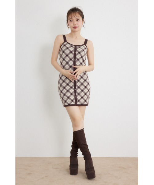 rienda(リエンダ)の「【AW先行アイテム】ハイネックニットセットジャガードミニワンピース 秋服 冬服(ワンピース・レディース・ブラウン/ブラック/ホワイト・FREE)」の18枚目の写真