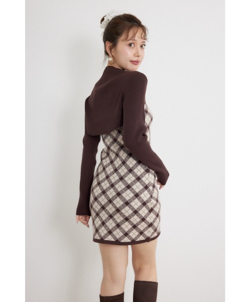rienda(リエンダ)の「【AW先行アイテム】ハイネックニットセットジャガードミニワンピース 秋服 冬服(ワンピース・レディース・ブラウン/ブラック/ホワイト・FREE)」の22枚目の写真