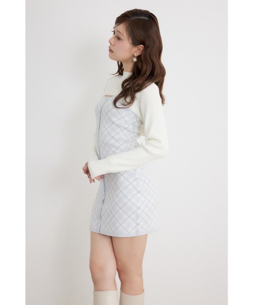 rienda(リエンダ)の「【AW先行アイテム】ハイネックニットセットジャガードミニワンピース 秋服 冬服(ワンピース・レディース・ブラウン/ブラック/ホワイト・FREE)」の15枚目の写真