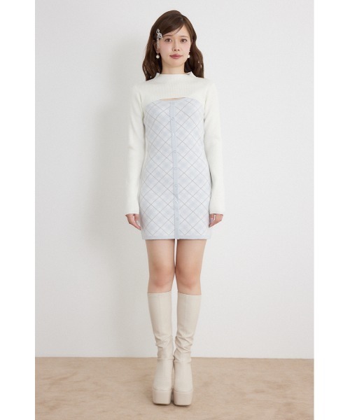 rienda(リエンダ)の「【AW先行アイテム】ハイネックニットセットジャガードミニワンピース 秋服 冬服(ワンピース・レディース・ブラウン/ブラック/ホワイト・FREE)」の17枚目の写真