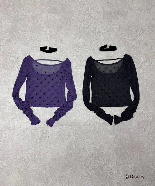 Mavie..7(メヴィセットゥ)の「【Mavie..7】ヴィランズコラボインナーTOPS(Tシャツ/カットソー・レディース・ブラック/パープル・FREE)」の7枚目の写真