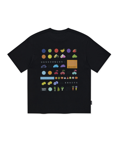 Wacky WiLLy（ワッキーウィリー）の「[グロサリー] アッセンブルアート 半袖Tシャツ ブラック（Tシャツ/カットソー・レディース・その他・SMALL/MEDIUM/LARGE）」の2枚目の写真