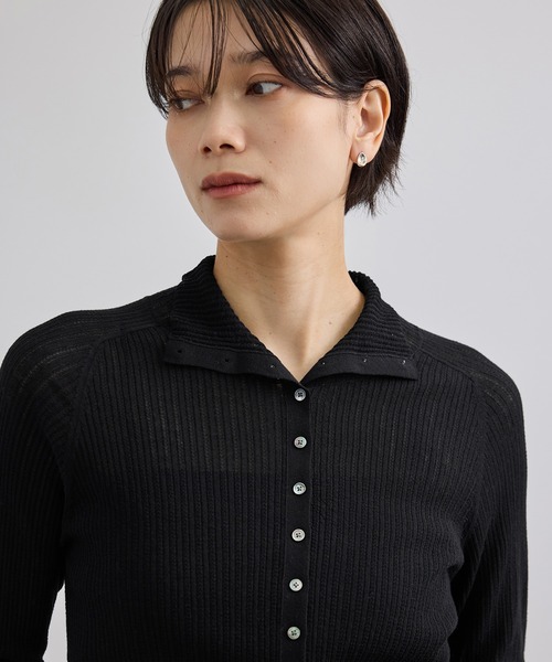 SALON adam et rope'(サロン アダム エ ロペ)の「シアーアイレットマルチWAYタートルプルオーバー(Tシャツ/カットソー・レディース・ブラック/オフホワイト/サックスブルー・FREE)」の19枚目の写真