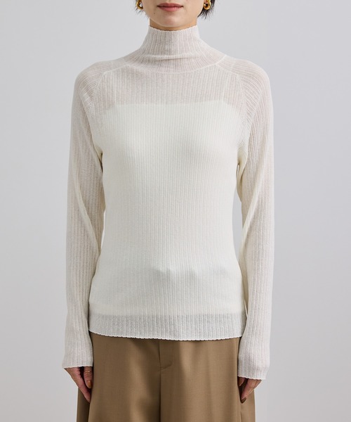 SALON adam et rope'(サロン アダム エ ロペ)の「シアーアイレットマルチWAYタートルプルオーバー(Tシャツ/カットソー・レディース・ブラック/オフホワイト/サックスブルー・FREE)」の5枚目の写真
