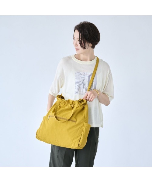 Belle Maison(ベルメゾン)の「ポケッタブル!3WAYバッグ(トートバッグ・レディース・ブルーグレー/チャコール/マスタード/アイボリー・-)」の19枚目の写真