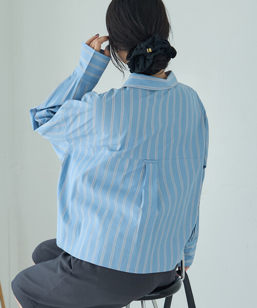 FREAK'S STORE（フリークスストア）の「ワンポイント刺繍シャツ（シャツ/ブラウス・レディース・ネイビー/ホワイト/ナチュラル/ブルー・ﾌﾘ-）」の9枚目の写真