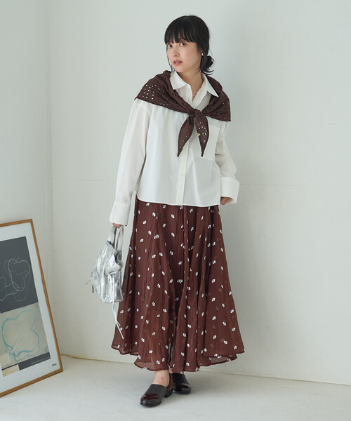 FREAK'S STORE（フリークスストア）の「ワンポイント刺繍シャツ（シャツ/ブラウス・レディース・ネイビー/ホワイト/ナチュラル/ブルー・ﾌﾘ-）」の14枚目の写真