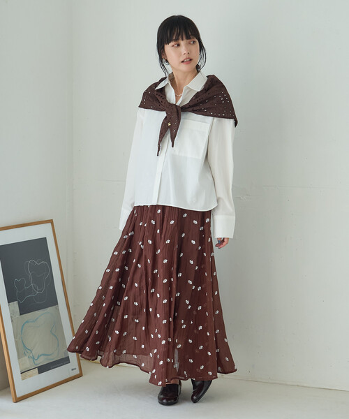 FREAK'S STORE（フリークスストア）の「ワンポイント刺繍シャツ（シャツ/ブラウス・レディース・ネイビー/ホワイト/ナチュラル/ブルー・ﾌﾘ-）」の17枚目の写真