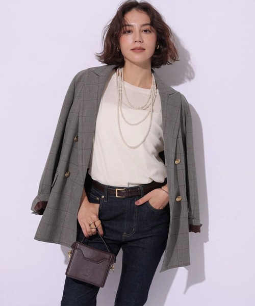 Arpege story（アルページュストーリー）の「ベロアＴシャツ（Tシャツ/カットソー・レディース・ブラック/オフホワイト/グレー・2）」の7枚目の写真