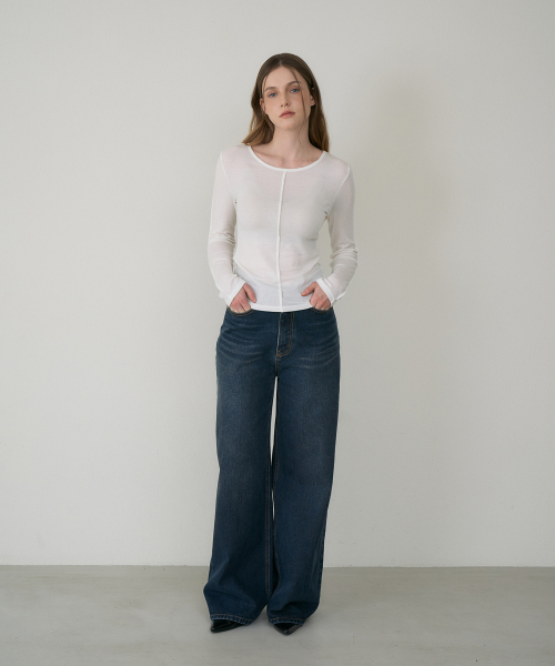 DEHEVE（デヘヴェ）の「Soft Layer Slim Long Sleeve [Ivory]（Tシャツ/カットソー・レディース・アイボリー・OS）」の2枚目の写真