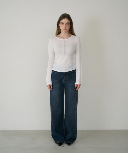 DEHEVE（デヘヴェ）の「Soft Layer Slim Long Sleeve [Ivory]（Tシャツ/カットソー・レディース・アイボリー・OS）」の3枚目の写真