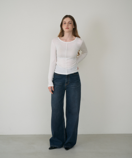DEHEVE（デヘヴェ）の「Soft Layer Slim Long Sleeve [Ivory]（Tシャツ/カットソー・レディース・アイボリー・OS）」の4枚目の写真