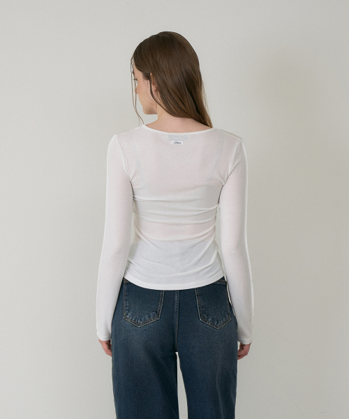 DEHEVE（デヘヴェ）の「Soft Layer Slim Long Sleeve [Ivory]（Tシャツ/カットソー・レディース・アイボリー・OS）」の7枚目の写真