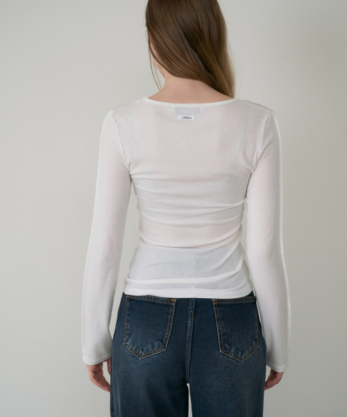 DEHEVE（デヘヴェ）の「Soft Layer Slim Long Sleeve [Ivory]（Tシャツ/カットソー・レディース・アイボリー・OS）」の9枚目の写真