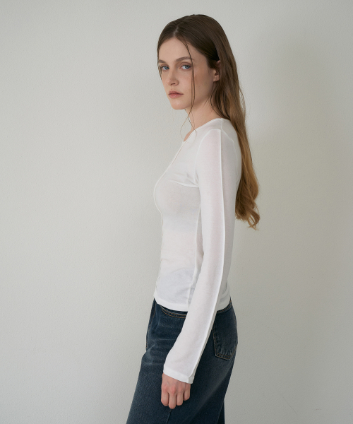 DEHEVE（デヘヴェ）の「Soft Layer Slim Long Sleeve [Ivory]（Tシャツ/カットソー・レディース・アイボリー・OS）」の12枚目の写真