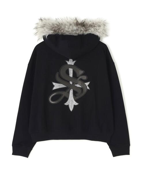SUPPLIER(サプライヤー)の「SUPPLIER/サプライヤー/Faux Fur Cross Zip Hoodie(パーカー・メンズ・ブラック・M/L/XL)」の2枚目の写真