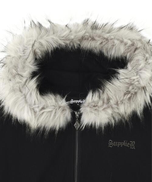 SUPPLIER(サプライヤー)の「SUPPLIER/サプライヤー/Faux Fur Cross Zip Hoodie(パーカー・メンズ・ブラック・M/L/XL)」の4枚目の写真