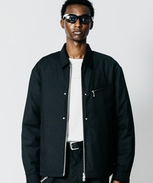 STUDDED ZIP TAILORED SUITING HARRINGTON JACKET
