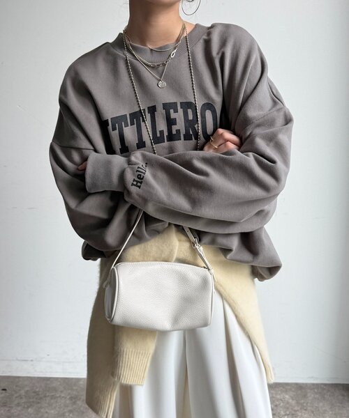DouDou(ドゥドゥ)の「LITTLEROCKロゴ2wayプルオーバー(Tシャツ/カットソー・レディース・グレー/ライトベージュ/ブラック・FREE)」の3枚目の写真