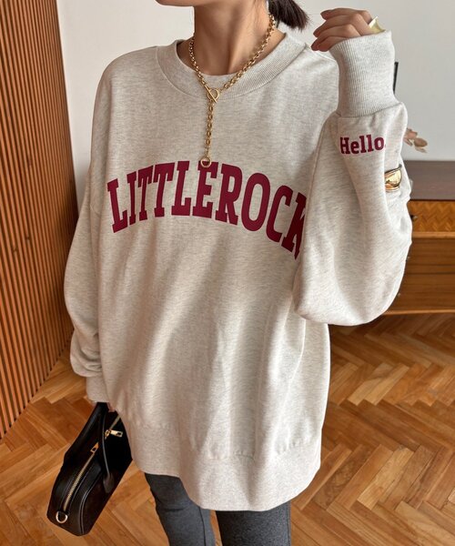DouDou(ドゥドゥ)の「LITTLEROCKロゴ2wayプルオーバー(Tシャツ/カットソー・レディース・グレー/ライトベージュ/ブラック・FREE)」の1枚目の写真