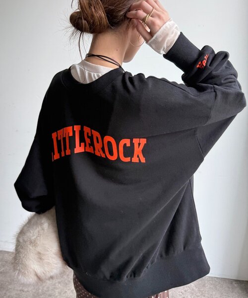 DouDou(ドゥドゥ)の「LITTLEROCKロゴ2wayプルオーバー(Tシャツ/カットソー・レディース・グレー/ライトベージュ/ブラック・FREE)」の2枚目の写真