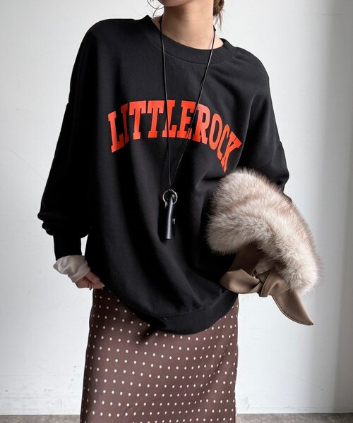 DouDou(ドゥドゥ)の「LITTLEROCKロゴ2wayプルオーバー(Tシャツ/カットソー・レディース・グレー/ライトベージュ/ブラック・FREE)」の6枚目の写真