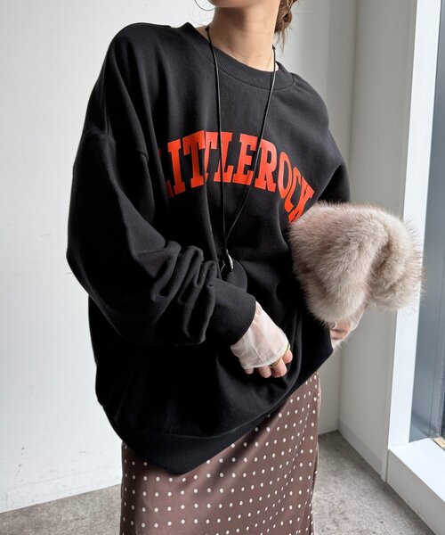 DouDou(ドゥドゥ)の「LITTLEROCKロゴ2wayプルオーバー(Tシャツ/カットソー・レディース・グレー/ライトベージュ/ブラック・FREE)」の5枚目の写真