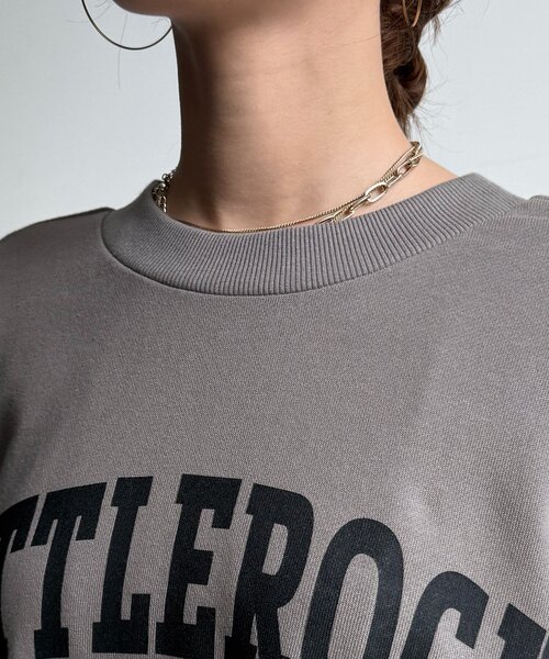 DouDou(ドゥドゥ)の「LITTLEROCKロゴ2wayプルオーバー(Tシャツ/カットソー・レディース・グレー/ライトベージュ/ブラック・FREE)」の14枚目の写真