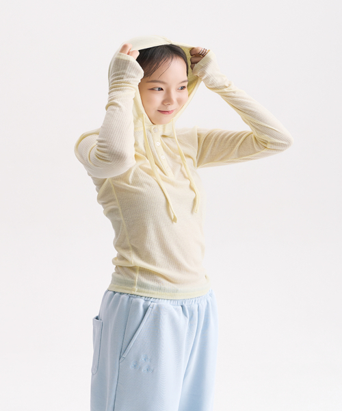 HEISAN（ハイサン）の「シアーフーディー長袖Tシャツ チャコール（パーカー・レディース・その他・FREE）」の4枚目の写真