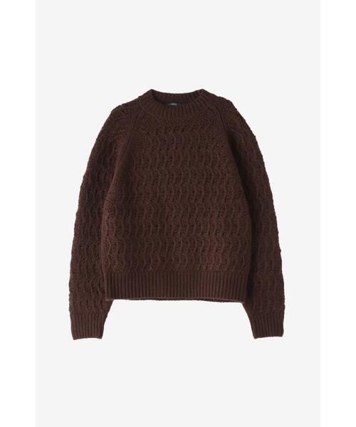 YLEVE(イレーヴ)の「YLEVE / ANDEAN HIGHLAND WOOL KN P/O(ニット/セーター・レディース・ブラック/ブラウン・1)」の1枚目の写真