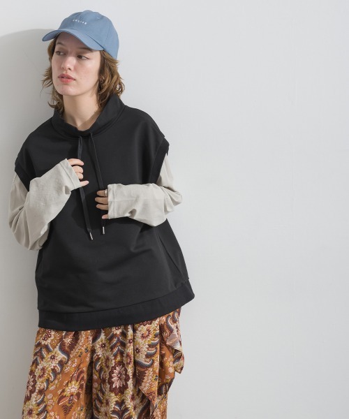 le colis(ルコリ)の「ミニ裏毛 スタンドカラーベスト(Tシャツ/カットソー・レディース・ブラウン/ブラック/杢グレー・FREE)」の19枚目の写真
