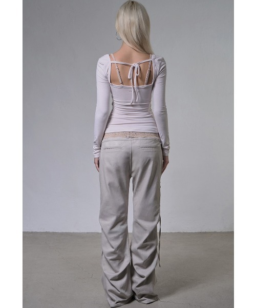 FANCY CLUB(ファンシークラブ)の「A'GEM/9 × .kom 『FANCY CLUB/ファンシークラブ』 BELTED FLARE SHIRRING PANTS/ベルテッドフレアシャーリングパンツ(その他パンツ・レディース・ブラック/ベージュ・1/2)」の11枚目の写真