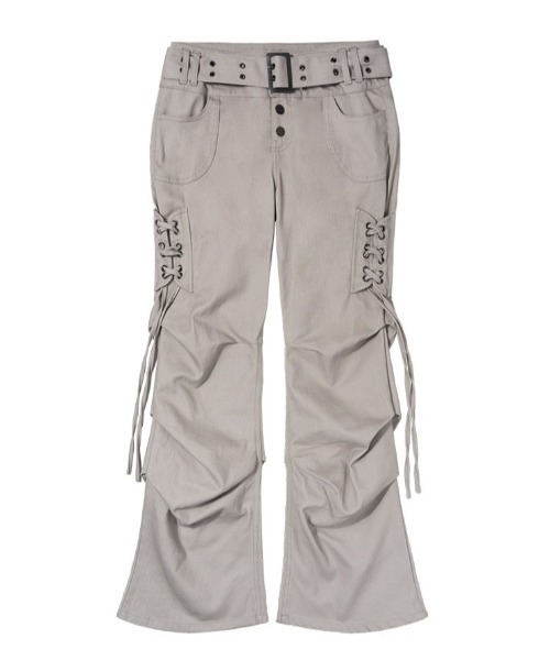 FANCY CLUB(ファンシークラブ)の「A'GEM/9 × .kom 『FANCY CLUB/ファンシークラブ』 BELTED FLARE SHIRRING PANTS/ベルテッドフレアシャーリングパンツ(その他パンツ・レディース・ブラック/ベージュ・1/2)」の20枚目の写真