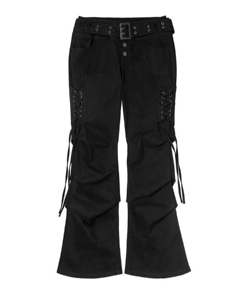 FANCY CLUB(ファンシークラブ)の「A'GEM/9 × .kom 『FANCY CLUB/ファンシークラブ』 BELTED FLARE SHIRRING PANTS/ベルテッドフレアシャーリングパンツ(その他パンツ・レディース・ブラック/ベージュ・1/2)」の14枚目の写真