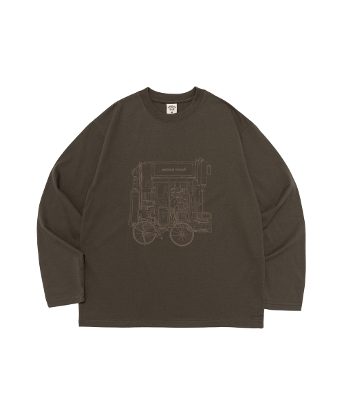 ANALOG MOOD(アナログムード)の「Classic ブックストア 長袖Tシャツ(カーキ)(Tシャツ/カットソー・メンズ・その他・SMALL/MEDIUM/LARGE/X-LARGE)」の1枚目の写真
