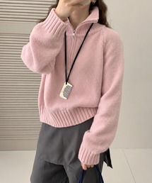 マカロンハーフジップニット