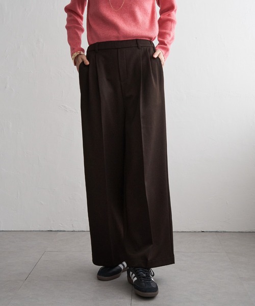 ikka(イッカ)の「ウーリッシュツイルワイドパンツ(その他パンツ・レディース・グレー/ブラウン/ブラック/ベージュ・M/L)」の3枚目の写真