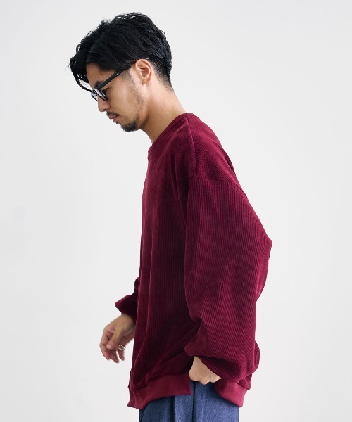 CavariA(キャバリア)の「『CavariA/キャバリア』コーデュロイタッチオーバーサイズクルーネック(Tシャツ/カットソー・メンズ・アイボリー/チャコール/グレイッシュベージュ/ネイビー/ワイン・L/M)」の18枚目の写真