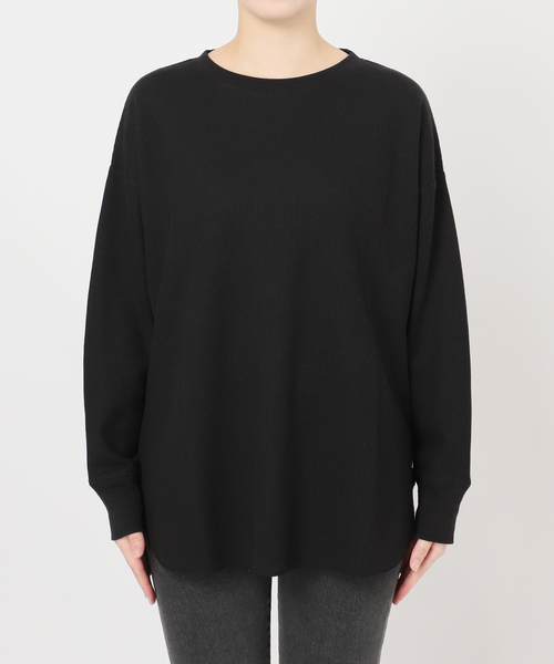 JOURNAL STANDARD relume(ジャーナルスタンダード レリューム)の「《一部WEB限定追加》TCワッフルオーバーサイズロングスリーブTシャツ(Tシャツ/カットソー・レディース・ストーン/ホワイト/ブラック/ライトグレー・FREE)」の9枚目の写真