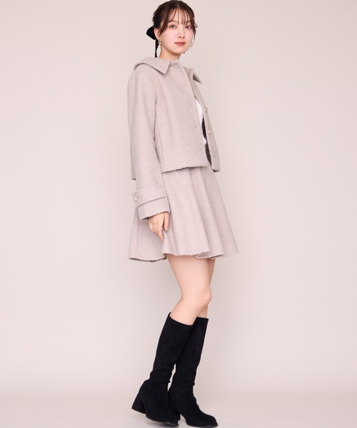 MISCH MASCH(ミッシュマッシュ)の「2026秋冬新作 ブークレーフレアミニスカート(スカート・レディース・ホワイト/ブラック/グレイッシュベージュ・S/M)」の5枚目の写真