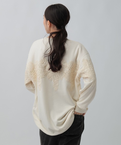 LEPSIM(レプシィム)の「レースドッキングチュニック 1096521(Tシャツ/カットソー・レディース・ライトグレー/アイボリー/ブラック・FREE)」の6枚目の写真