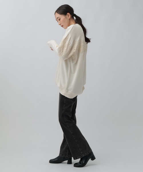 LEPSIM(レプシィム)の「レースドッキングチュニック 1096521(Tシャツ/カットソー・レディース・ライトグレー/アイボリー/ブラック・FREE)」の8枚目の写真