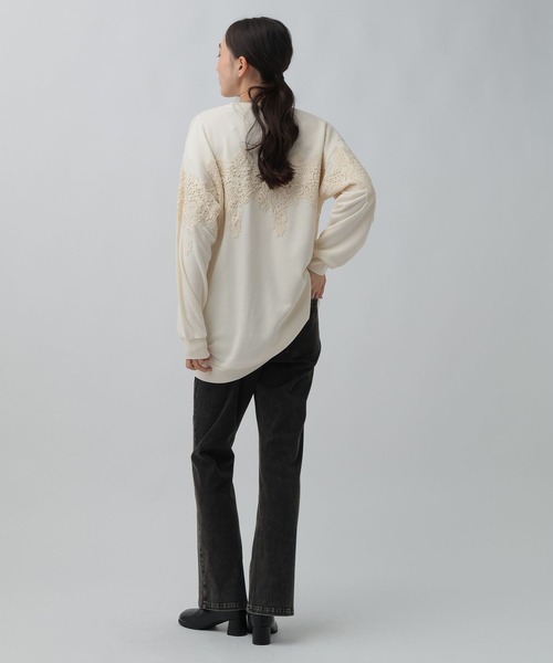 LEPSIM(レプシィム)の「レースドッキングチュニック 1096521(Tシャツ/カットソー・レディース・ライトグレー/アイボリー/ブラック・FREE)」の9枚目の写真