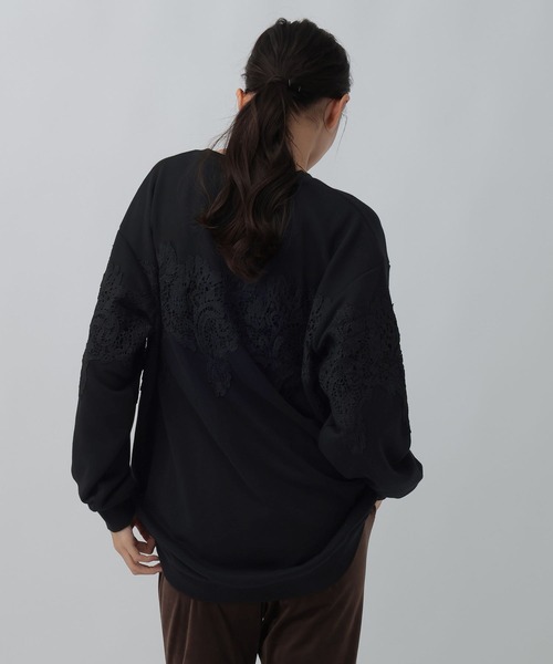 LEPSIM(レプシィム)の「レースドッキングチュニック 1096521(Tシャツ/カットソー・レディース・ライトグレー/アイボリー/ブラック・FREE)」の12枚目の写真