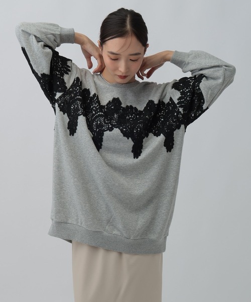 LEPSIM(レプシィム)の「レースドッキングチュニック 1096521(Tシャツ/カットソー・レディース・ライトグレー/アイボリー/ブラック・FREE)」の16枚目の写真